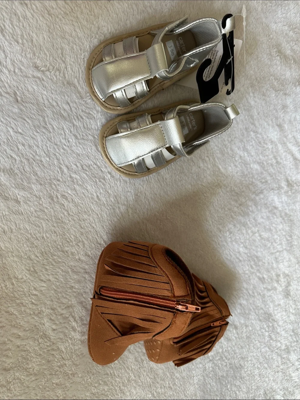 Carter's Metallic Silver Baby Walker Sandals
